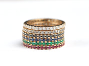 Stacking Pave Bands | Full Eternity Diamond Bands | Ruby, Emerald, Sapphire, and Diamond Eternity Rings -