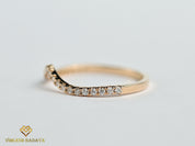 Chevron Wedding Ring | Diamond Nesting Band | Stackable Wedding Ring -