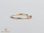 Ruby Baguette Stacking Ring | Dainty July Birthstone Ruby Ring | Everyday Minimal Ruby Ring -