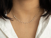 Herkimer Diamond Necklace | Minimalist Raw Diamond Necklace | Dainty Gold Necklace for Layering -