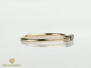 Gray Diamond Baguette Ring | Salt and Pepper Diamond Stacking Ring | Minimalist Design -