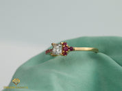 GIA Princess Diamond, Ruby & Sapphire Ring | Anniversary Engagement Ring -