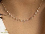 Herkimer Diamond Necklace | Minimalist Raw Diamond Necklace | Dainty Gold Necklace for Layering -