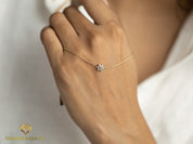 7 Stone Diamond Cluster Bracelet | Diamond Bangle | Thin Everyday Diamond Bracelet | Basic Jewelry -