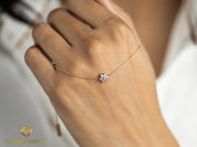 7 Stone Diamond Cluster Bracelet | Diamond Bangle | Thin Everyday Diamond Bracelet | Basic Jewelry -