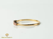 Pink Sapphire Ring | 5 Stone Stacking Ring | Half Eternity Sapphire Stacking Ring -
