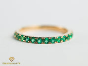 Emerald Wedding Band | 2mm Emerald Eternity Ring -