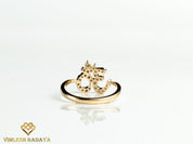 Solid Gold Diamond Om Ring | Gift Ring with Diamonds for Her -