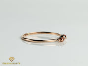 Diamond Stacking Ring | Orange Sapphire and Diamond Stacking Ring | Dainty Sapphire and Diamond Gift Ring -