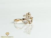 Solid Gold Diamond Om Ring | Gift Ring with Diamonds for Her -