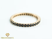 Black Diamond Eternity Wedding Ring | Thin Diamond Stacking Band | Full Eternity Ring -