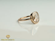 2ct Rose Cut Light Brown Diamond Engagement Ring | Cushion Diamond Ring -