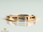 GIA Diamond Baguette Wedding Ring | Gold & Diamond Stacking Ring -