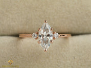 1ct Lab Grown Diamond Engagement Ring | Certified E-F/VS Lab Created Diamond | Three Stone Ring -