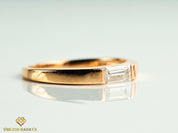 GIA Diamond Baguette Wedding Ring | Gold & Diamond Stacking Ring -