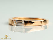 GIA Diamond Baguette Wedding Ring | Gold & Diamond Stacking Ring -