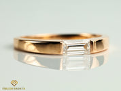 GIA Diamond Baguette Wedding Ring | Gold & Diamond Stacking Ring -