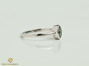 Moss Agate Engagement Ring | Solitaire Diamond Promise Ring | Anniversary Gift for Her -