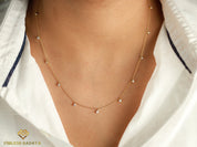 Layered Diamond Necklace | Dainty Gold Diamond Necklace | Gold Necklace for Her | Birthday Gift Jewelry -