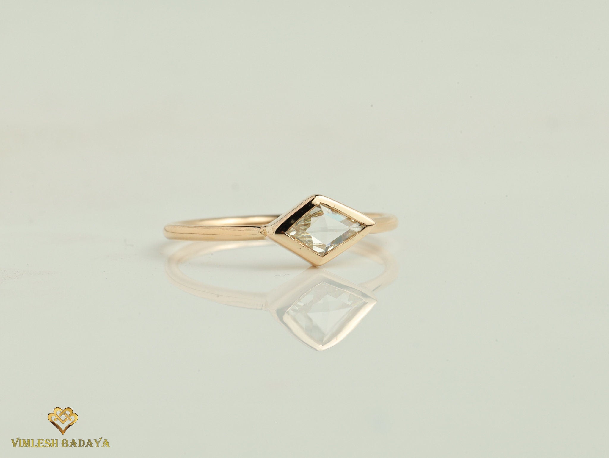 Kite Diamond Ring | Stacking Diamond Ring | Gold Diamond Ring | Geometric Shape Stacking Ring | Dainty Jewelry -