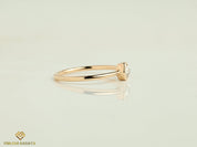 Hexagon Diamond Ring | Diamond Stacking Ring | Geometric Gold Diamond Band | Dainty Shape Jewelry -