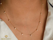 Layered Diamond Necklace | Dainty Gold Diamond Necklace | Gold Necklace for Her | Birthday Gift Jewelry -