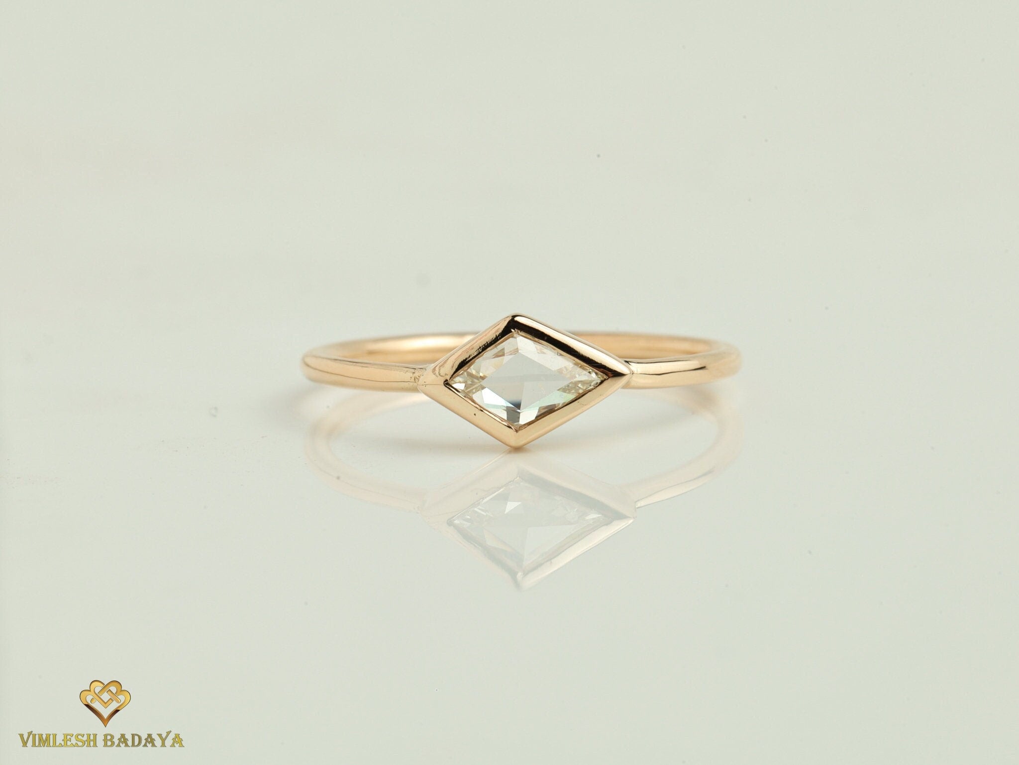 Kite Diamond Ring | Stacking Diamond Ring | Gold Diamond Ring | Geometric Shape Stacking Ring | Dainty Jewelry -