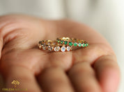 Moonstone Wedding Band | Rainbow Moonstone Stacking Ring | Full Eternity June Birthstone Ring -