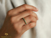Emerald Wedding Ring | Stacking Full Eternity Band | Zambian Emerald | May Birthstone -