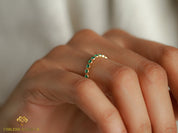 Emerald Wedding Ring | Stacking Full Eternity Band | Zambian Emerald | May Birthstone -