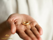 Moonstone Baguette Signet Ring | Solid Gold Moonstone Statement Ring | Unisex Gift -