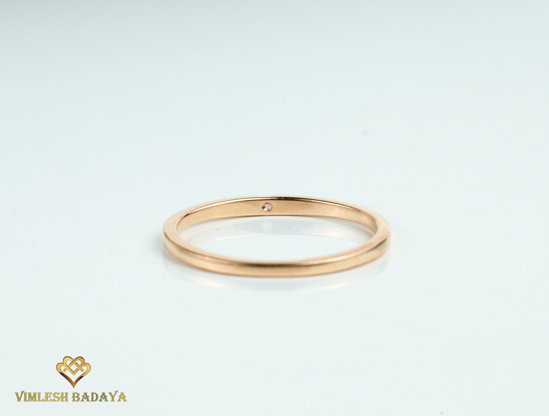 Diamond Stacking Ring | Gold Diamond Band | Minimalist Stackable Everyday Ring -