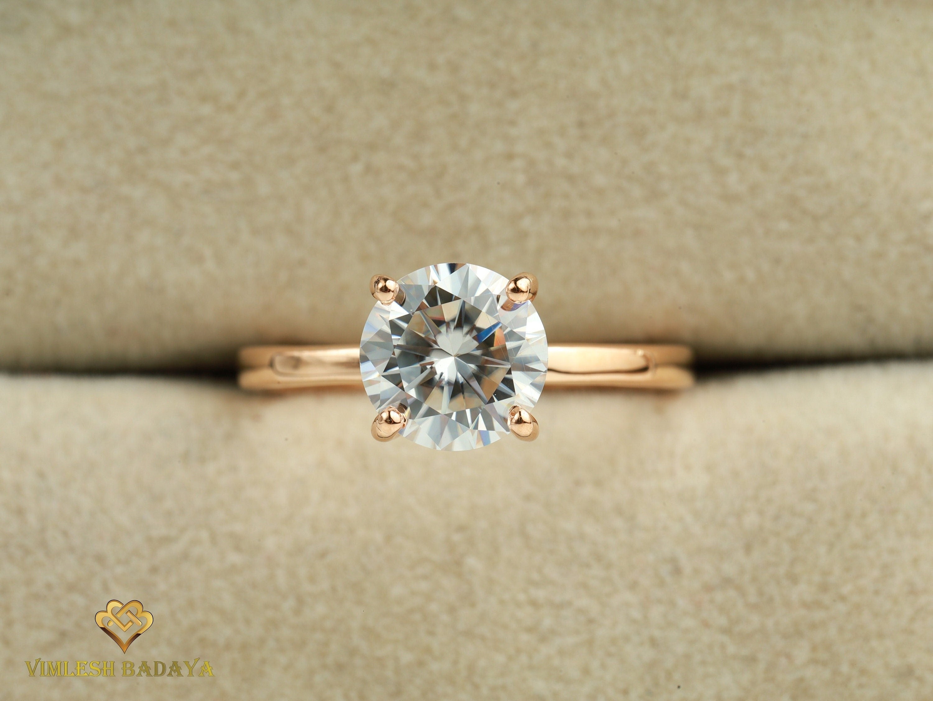 2CT Lab Diamond Engagement Ring | Hidden Halo Engagement Ring | Certified E-F/VS Diamond -