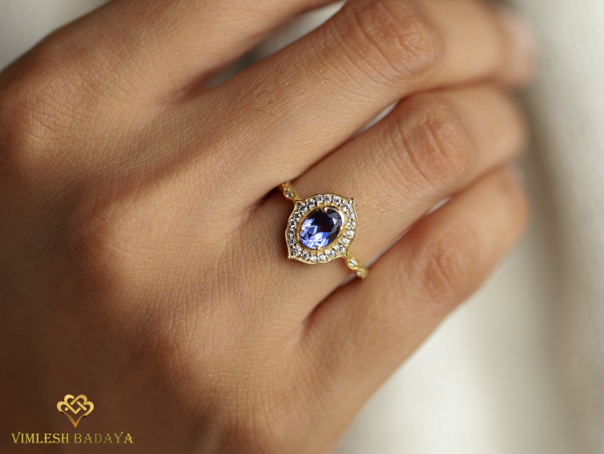 Vintage Emerald Engagement Ring | 1.5 Carat Cushion Cut Emerald and Diamond Baguette Halo -
