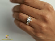 Certified Lab Grown Diamond Cluster Ring | 1.4 tcw Diamond Cluster Engagement Ring -