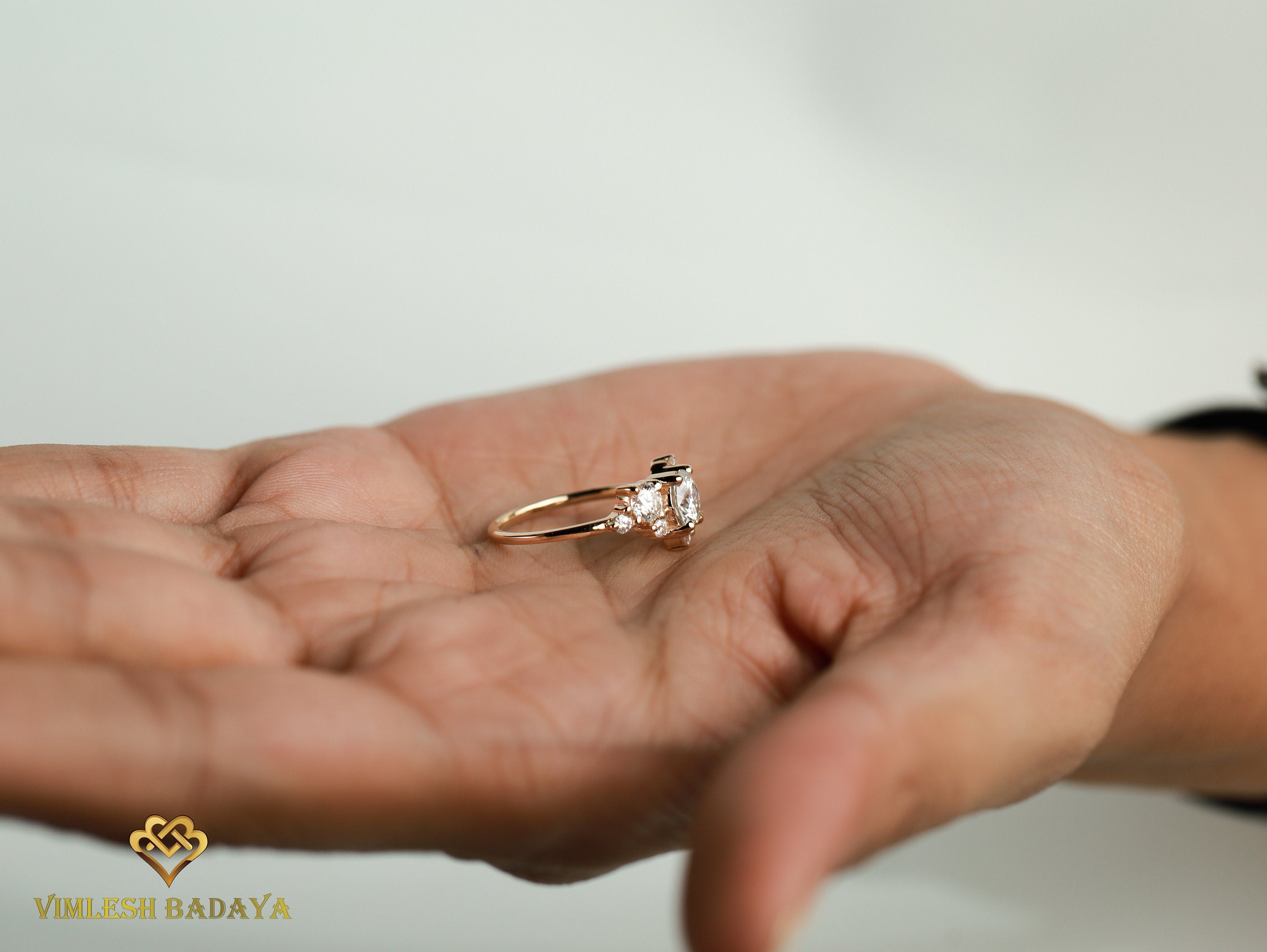 Certified Lab Grown Diamond Cluster Ring | 1.4 tcw Diamond Cluster Engagement Ring -