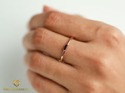 Red Garnet Baguette Ring | Garnet Stacking Ring | January Birthstone Dainty Garnet Ring -