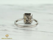 Diamond and Sapphire Illusion Setting Engagement Ring | Statement Promise Anniversary Ring -