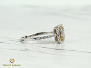Diamond and Sapphire Illusion Setting Engagement Ring | Statement Promise Anniversary Ring -
