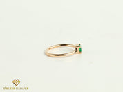Natural Emerald Stacking Ring | Square Emerald Band | Dainty Promise Ring in Gold -