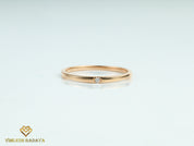 Diamond Stacking Ring | Gold Diamond Band | Minimalist Stackable Everyday Ring -
