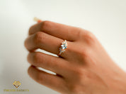 Aquamarine Diamond Cluster Engagement Ring | Square Aquamarine Diamond Ring -