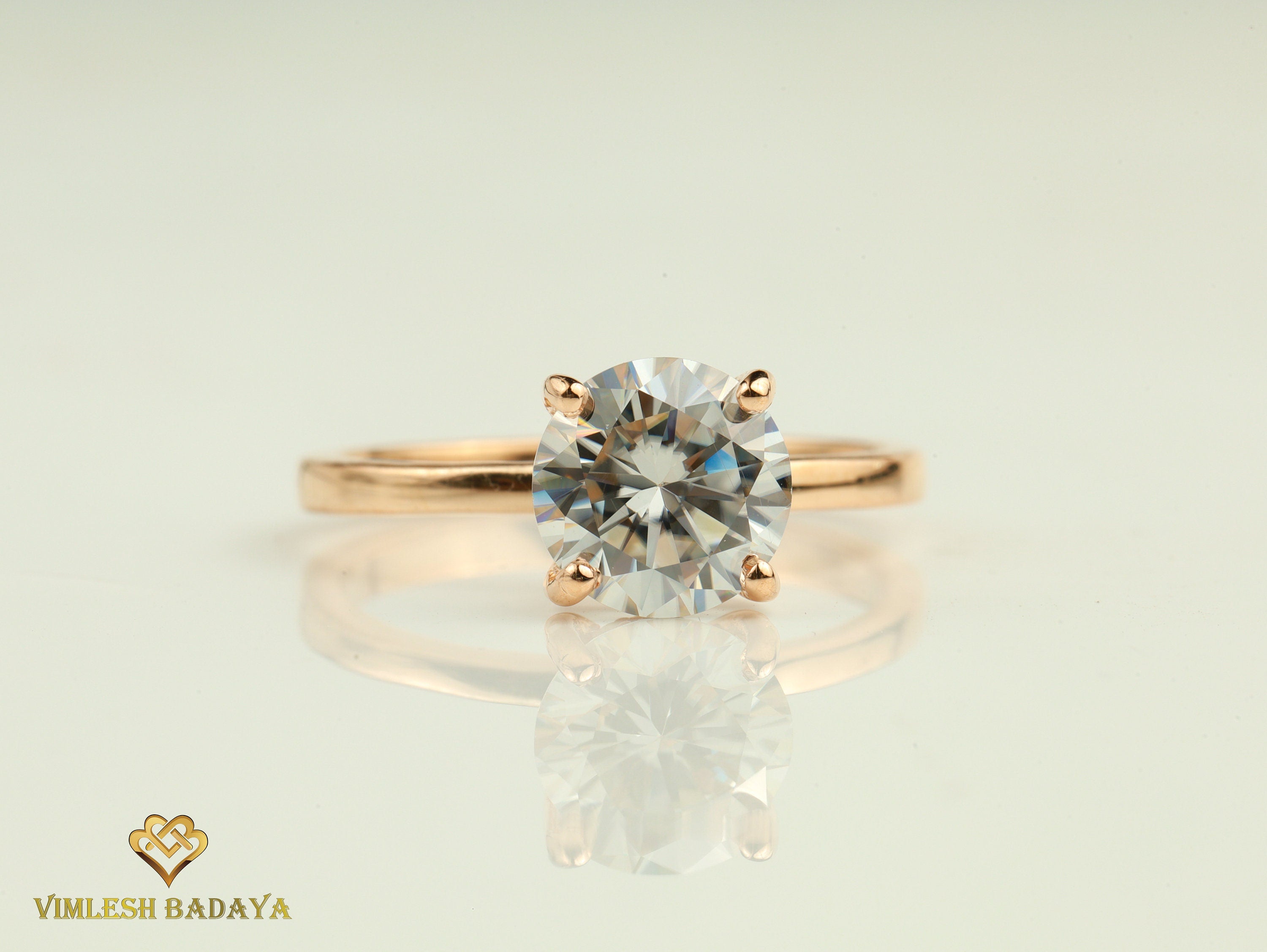 2CT Lab Diamond Engagement Ring | Hidden Halo Engagement Ring | Certified E-F/VS Diamond -