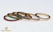 Stacking Pave Bands | Full Eternity Diamond Bands | Ruby, Emerald, Sapphire, and Diamond Eternity Rings -