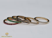 Stacking Pave Bands | Full Eternity Diamond Bands | Ruby, Emerald, Sapphire, and Diamond Eternity Rings -