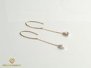 Pearl Drop Earrings | Baroque Pearl Dangle Earrings in Solid Gold | Gift for Her | Elegant Everyday Jewelry -