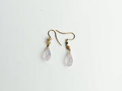 Rose Quartz & Opal Dangle Earrings in Solid Gold | Pink Quartz Earrings | Gift for Her | Birthday & Anniversary Present -