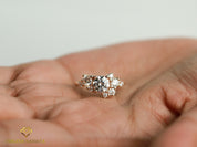 Certified Lab Grown Diamond Cluster Ring | 1.4 tcw Diamond Cluster Engagement Ring -