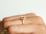 Horseshoe Diamond Ring | Lucky Gold Gift for Her | Anniversary Charm Ring -