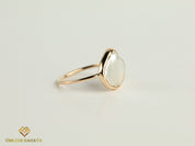 Baroque Pearl Ring | 5 Carat White Pearl | Solid Gold | Engagement Ring -